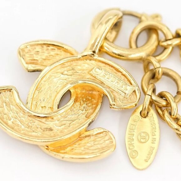 CHANEL CC Logo Quilted Matelasse Necklace 21" Gold Tone Auth l1090 - Picture 5 of 5